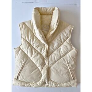 VTG Robbe Puffer Crop Vest Jacket Women S Cream Ski Outdoor Skiresort Snow Flaw